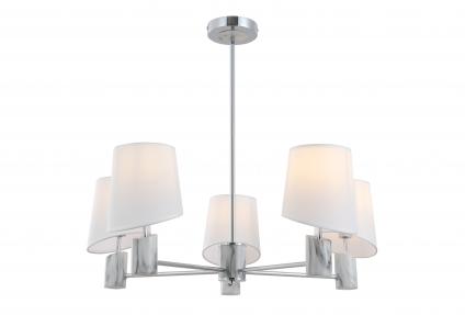 Люстра 15725/5 CR+WTDLS хром/белый абажур 5x40W E14 d710 h610, STR24